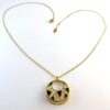Black Enamel on Gold Dream Pendant Necklace, 14K Gold over Brass Style P17009DRMBRGL