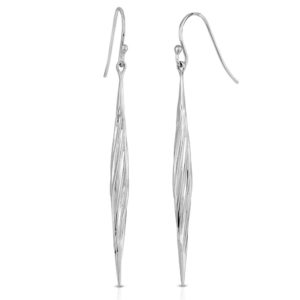 Twisted Swirl Earrings Rhodium over Sterling Silver