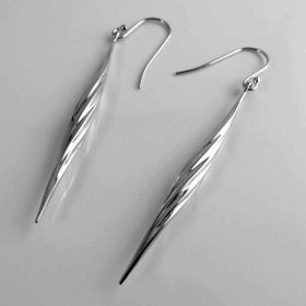 Twisted Collection Sterling Silver Earrings Rhodium