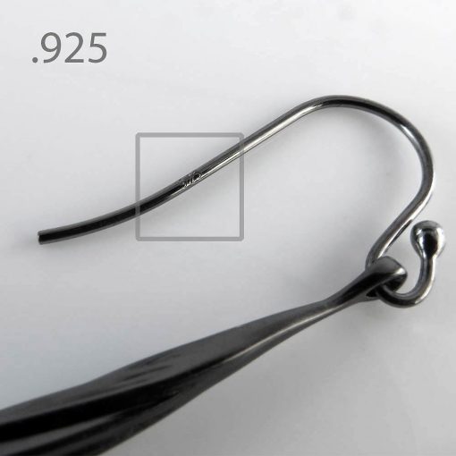 Twisted Swirl Earring Rhodium over brass. The hooks are .925 Sterling Silver and Jet Black Rhodium plated