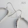 Oval Hoops Rhodium with sterling silver hooks