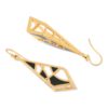 Dream Black Enamel on Gold Geometrical Earrings