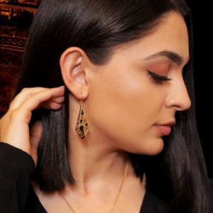 Enamel on Gold Plated Earrings - Dream