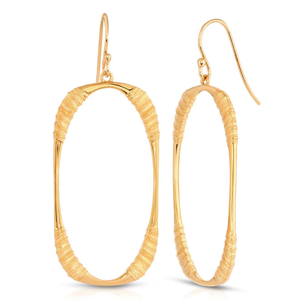 Oval Hoops 18k Gold Plated 3 Inch Oval Hoop 3 Tone 18k Gold Plated 