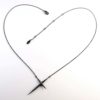 Twisted Cross Necklace Pendant Jet Black Rhodium over Brass