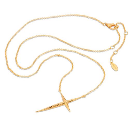 Twisted Cross Necklace in gold