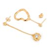 Twisted Heart & Orb Earrings 18K Gold over St. Silver with CZ