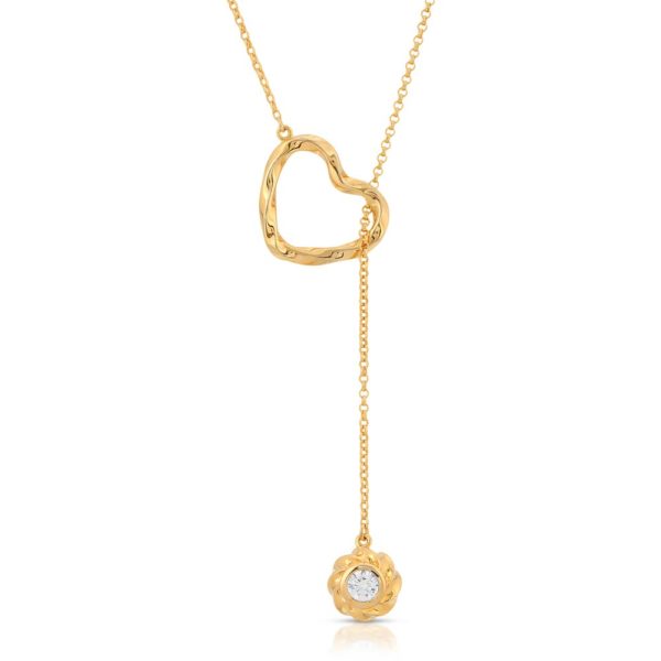 Twisted Heart & Orb Necklace 18K Gold over Sterling Silver