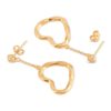 Twisted Hearts Earrings 18K Gold Over Sterling Silver with CZ
