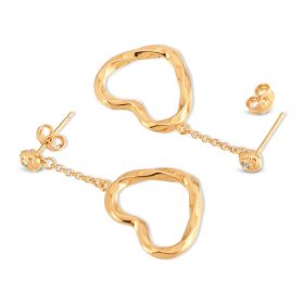 Twisted Hearts Earrings 18K Gold Over Sterling Silver with CZ