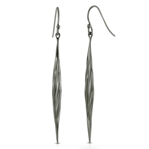 Twisted Swirl Earrings Black Rhodium Plated