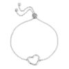 Twisted Heart Bracelet Rhodium Over Sterling Silver