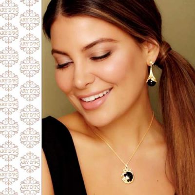 Black Jewel Earrings & Necklace - for blog