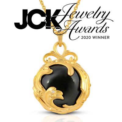 Black Jewel Black agate diamond 18k Gold plated silver JCK Jewelry Awards 2020 Winner