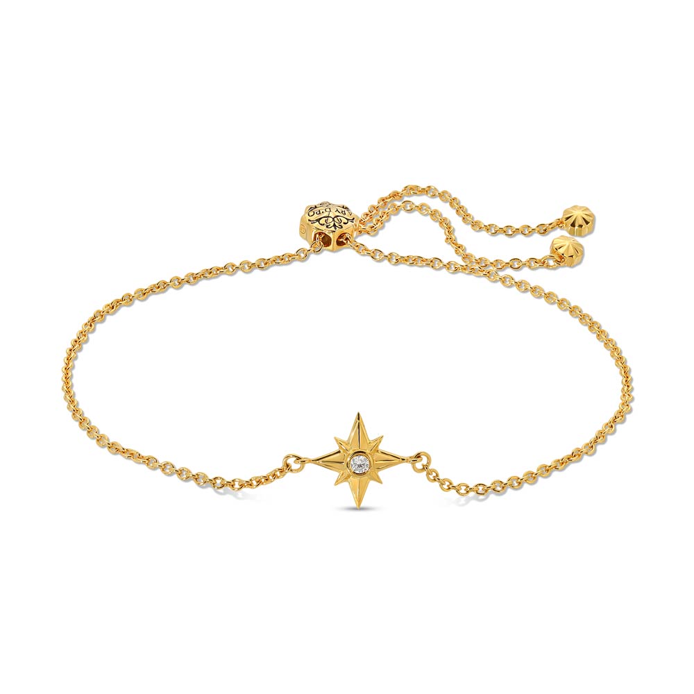Shiny Star Bracelet 18K Gold Over Sterling Silver