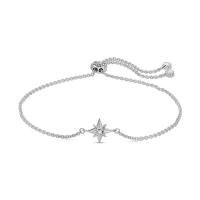 Shiny StShiny Star Bracelet Rhodium Over Sterling Silverar Bracelet Rhodium Over Sterling Silver