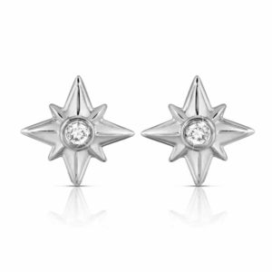 Shiny Stars Stud Earrings Rhodium over St. Silver