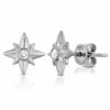 Shiny Stars Stud Earrings Rhodium over St. Silver
