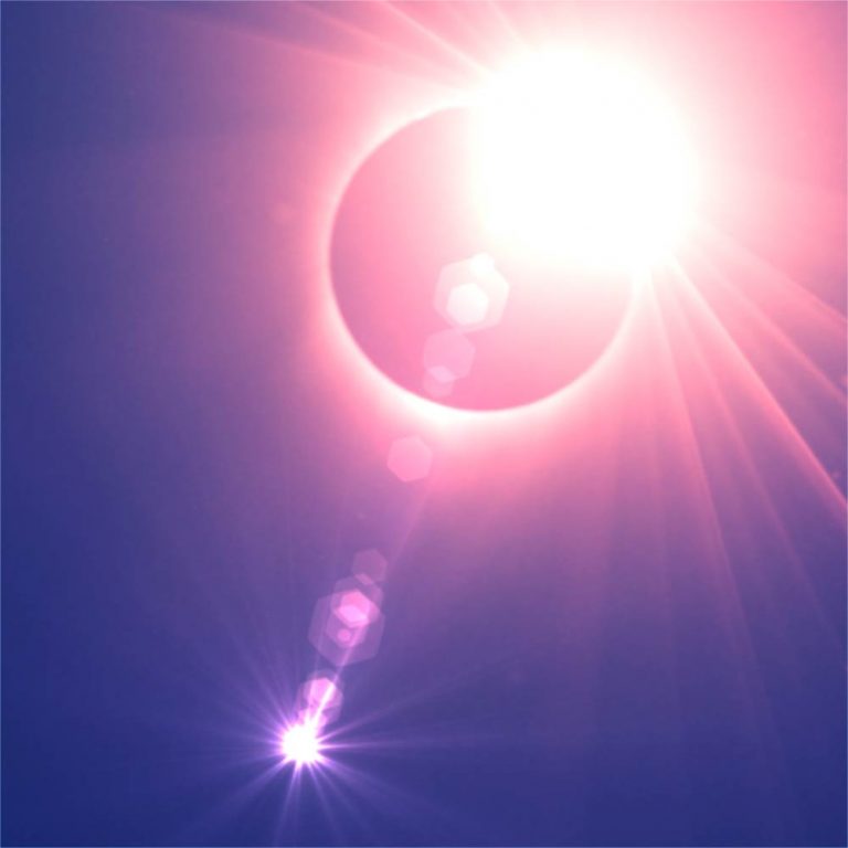 Solar Eclipse Moon and stars