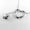 Twisted Heart & Orb Necklace Rhodium over Sterling Silver, 2 clear diamond cut CZ stones on the orb