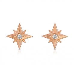 Shiny Stars Stud Earrings 18K Rose Gold over Sterling Silver