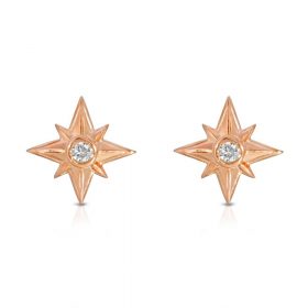 Shiny Stars Stud Earrings 18K Rose Gold over Sterling Silver