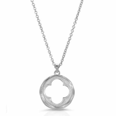 Four Leaf Clover Pendant-Necklace Rhodium over .925 Sterling Silver. Palazzo Santa Sofia Ca' D'Oro
