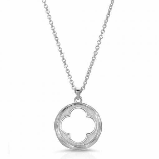 Four Leaf Clover Pendant-Necklace Rhodium over .925 Sterling Silver. Palazzo Santa Sofia Ca' D'Oro