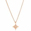 Shiny Star Necklace 18K Rose Gold Over Sterling Silver