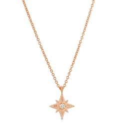 Shiny Star Necklace 18K Rose Gold Over Sterling Silver