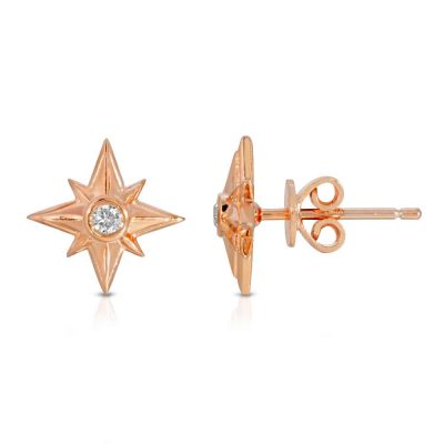 Shiny Stars Stud Earrings 18K Rose Gold over Sterling Silver