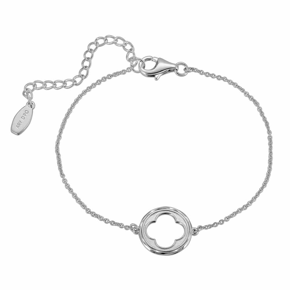 ARY D'PO • Four Leaf Clover Bracelet Rhodium over Sterling Silver