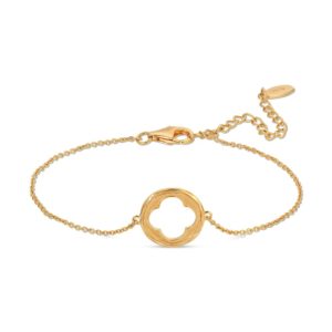 Four Leaf Clover Bracelet Rhodium over Sterling Silver