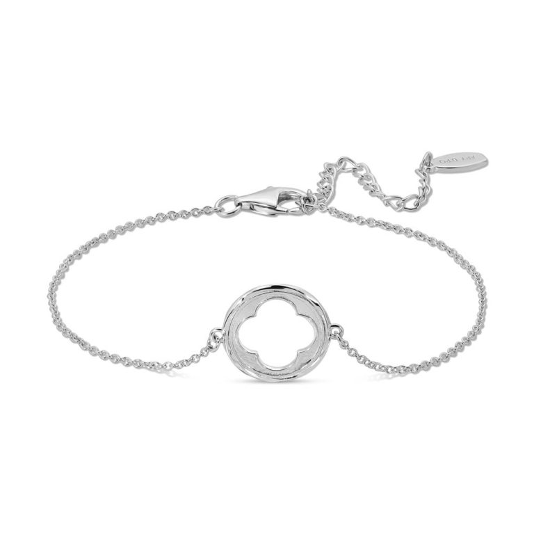 Four Leaf Clover Bracelet Rhodium over Sterling Silver