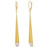 18K Gold Plated Leverback Earrings Urban Marquise with White Swarovski crystal