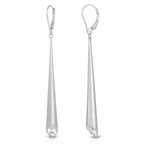 Rhodium Plated Leverback Earrings Urban Marquise with white Swarovski crystal