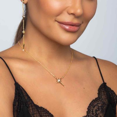 Shiny Star Polaris Necklace 18K Gold over Sterling Silver