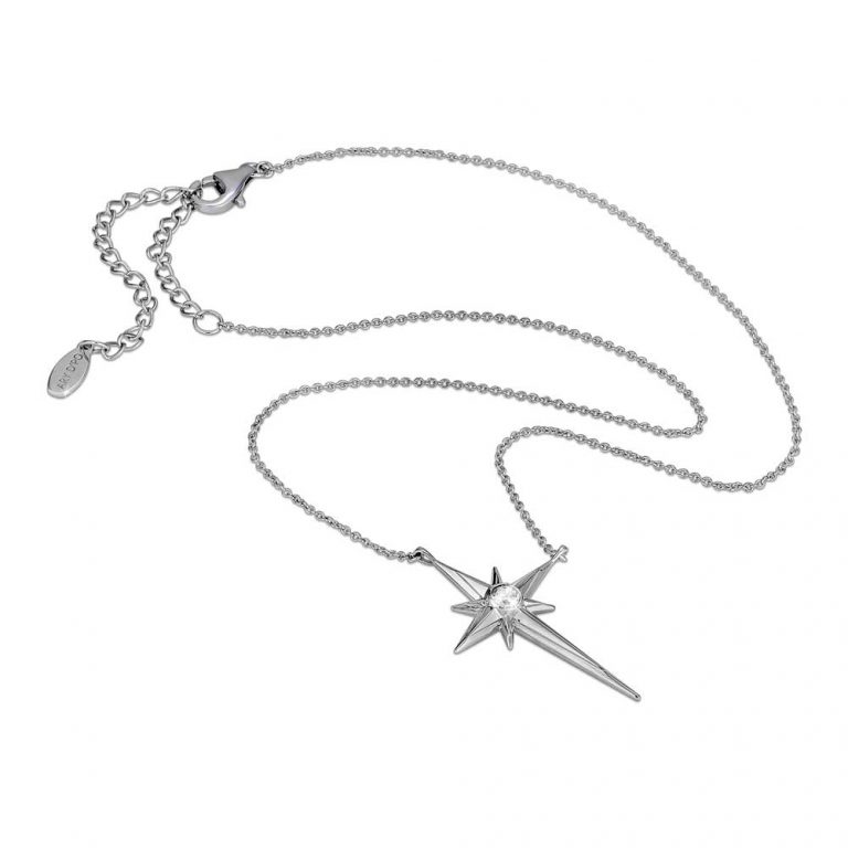 Shiny Star Polaris Necklace Rhodium over Sterling Silver