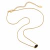 Petite Marquise Snake chain drop Necklace Matte 18K gold over .925 sterling silver with marquise cut Swarovski crystal available in White, Black, and Sapphire Blue