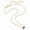 Petite Marquise Snake chain drop Necklace Matte 18K gold over .925 sterling silver with marquise cut Swarovski crystal available in White, Black, and Sapphire Blue