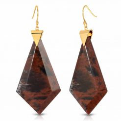Energy Obsidian Earrings in 18K Gold over Sterling Silver c_01