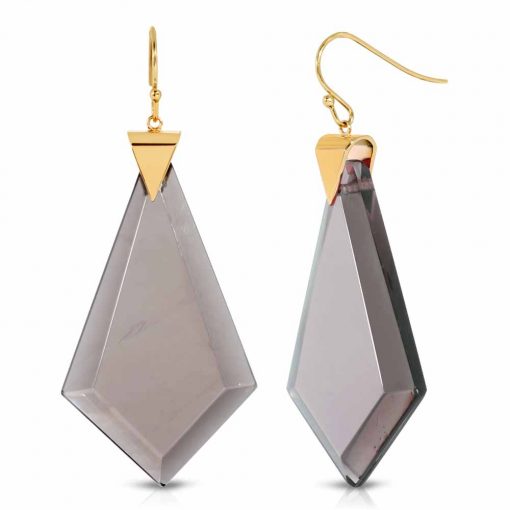 Energy Obsidian Earrings in 18K Gold over Sterling Silver d_01