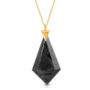 Energy Obsidian Necklace in 18K Gold over Sterling Silver