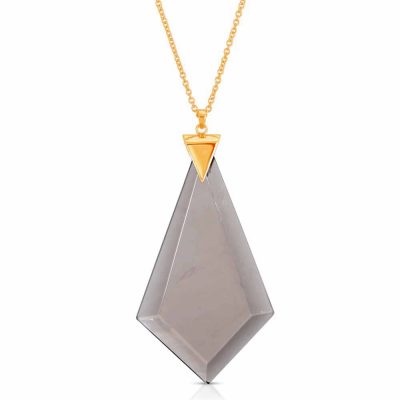Energy Obsidian Necklace in 18K Gold over Sterling Silver