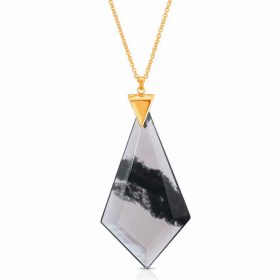 Energy Obsidian Necklace in 18K Gold over Sterling Silver