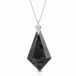 Energy Obsidian Necklace in Rhodium over Sterling Silver b_01