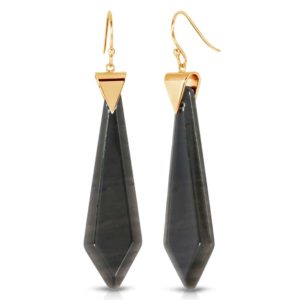 Passion Obsidian Earrings in 18k Gold over Sterling Silver a_01