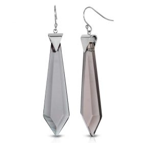 Passion Obsidian Earrings in Rhodium over Sterling Silver d_01
