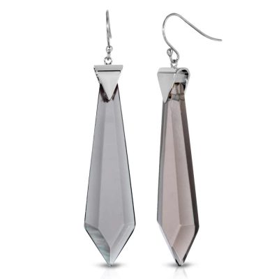 Passion Obsidian Earrings in Rhodium over Sterling Silver d_01