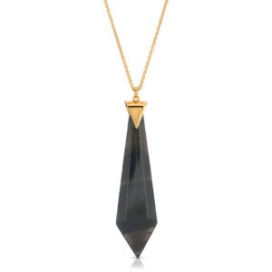 Passion Obsidian Necklace in 18K Gold over Sterling Silver a_01